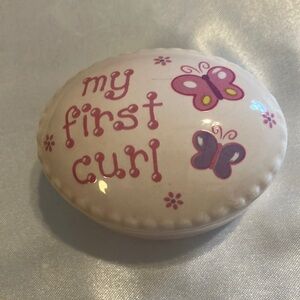 Keepsake Box “My‎ First Curl” Pink and Purple Butterfly